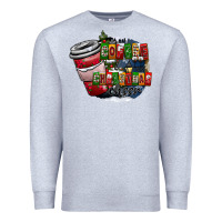 Heather Grey coffe Premium Sweatshirt - CowhideDigitalArt