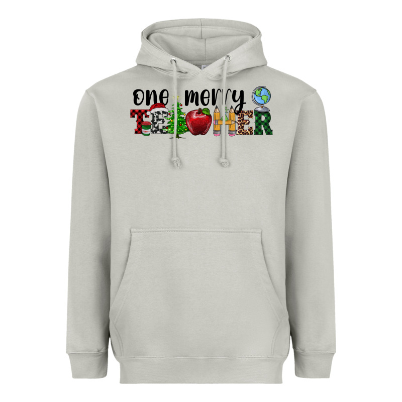 One Merry Teacher Heavyweight Hoodie by RanaPortraitStore | Teevron