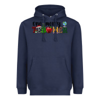 Navy one merry teacher Heavyweight Hoodie - RanaPortraitStore