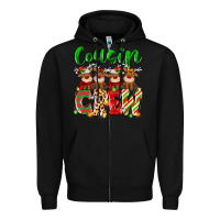 Black cousin crew christmas deer Zipper Hoodie - MaliasSmallBusiness