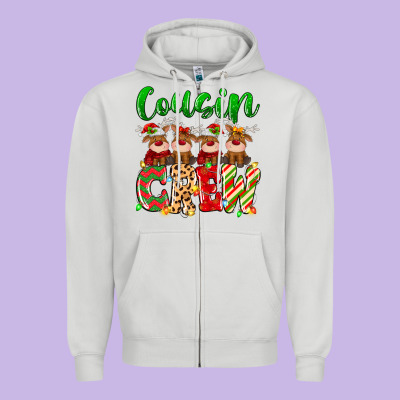 Zipper Hoodie cousin crew christmas deer