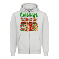 Dove Grey cousin crew christmas deer Zipper Hoodie - MaliasSmallBusiness