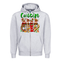 Heather Grey cousin crew christmas deer Zipper Hoodie - MaliasSmallBusiness