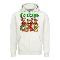 Oatmeal Heather cousin crew christmas deer Zipper Hoodie - MaliasSmallBusiness