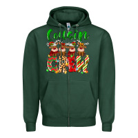 Sports Green cousin crew christmas deer Zipper Hoodie - MaliasSmallBusiness