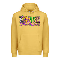 Antique Gold love mardi gras fleur de lis sunflower leopard and beads Premium Hoodie - Artiststas