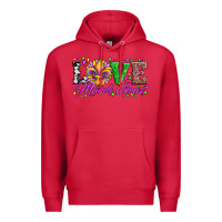 Cardinal love mardi gras fleur de lis sunflower leopard and beads Premium Hoodie - Artiststas