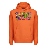 Carrot love mardi gras fleur de lis sunflower leopard and beads Premium Hoodie - Artiststas