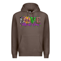 Coffee love mardi gras fleur de lis sunflower leopard and beads Premium Hoodie - Artiststas
