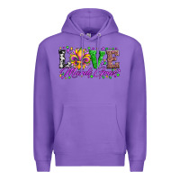Purple love mardi gras fleur de lis sunflower leopard and beads Premium Hoodie - Artiststas