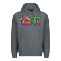 Rock love mardi gras fleur de lis sunflower leopard and beads Premium Hoodie - Artiststas