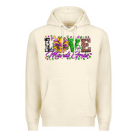Sandshell love mardi gras fleur de lis sunflower leopard and beads Premium Hoodie - Artiststas