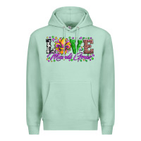 Seafoam love mardi gras fleur de lis sunflower leopard and beads Premium Hoodie - Artiststas