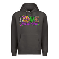 Smoke love mardi gras fleur de lis sunflower leopard and beads Premium Hoodie - Artiststas