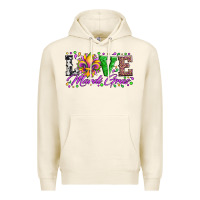 Tofu love mardi gras fleur de lis sunflower leopard and beads Premium Hoodie - Artiststas