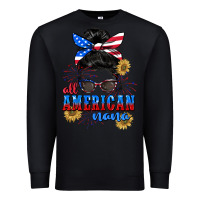 Black All American Nana 4th of July Premium Sweatshirt - CowGirlArtShop