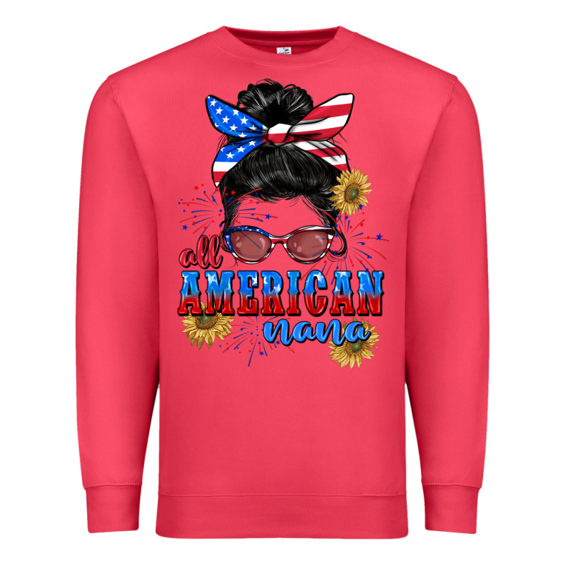 All American Nana 4th Of July Premium Sweatshirt by CowGirlArtShop | Teevron