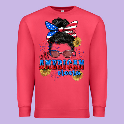 All American Nana 4th Of July Premium Sweatshirt Designed By Cowgirlartshop