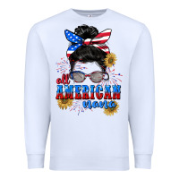 White All American Nana 4th of July Premium Sweatshirt - CowGirlArtShop