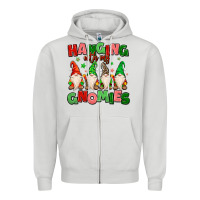 Dove Grey hanging with my gnomies Zipper Hoodie - MaliasSmallBusiness
