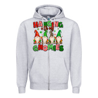 Heather Grey hanging with my gnomies Zipper Hoodie - MaliasSmallBusiness