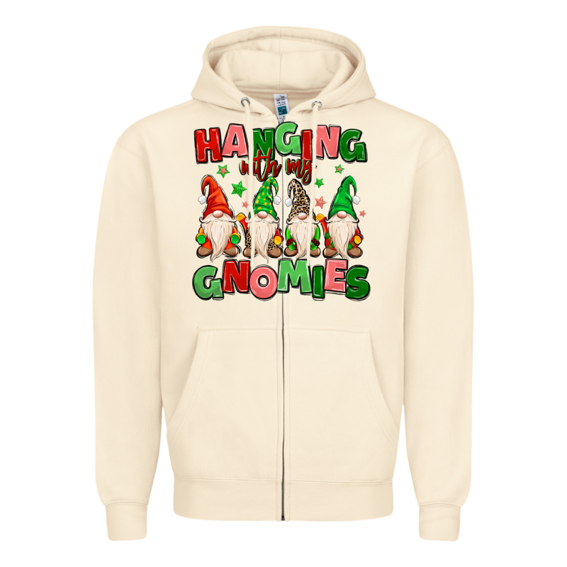 Hanging With My Gnomies Zipper Hoodie by MaliasSmallBusiness | Teevron
