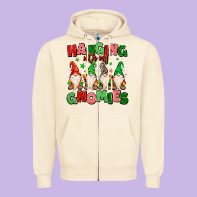 Zipper Hoodie hanging with my gnomies