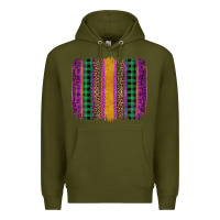 Army Green mardi gras western brush stroke Premium Hoodie - Artiststas