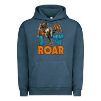 Pigment Midnight Navy i'm one hear me roar dinosaur birthday Urban Hoodie - LillyAllenDesigns