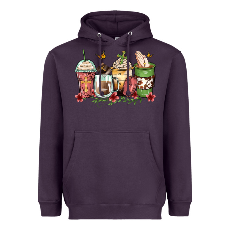 Faith Coffee Cups Heavyweight Hoodie by Zillion Design Studio | Teevron