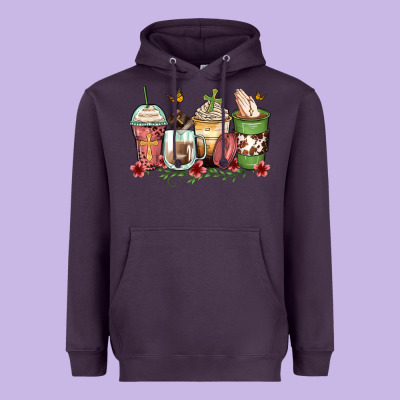 Faith Coffee Cups Heavyweight Hoodie Designed By Zillion Design Studio