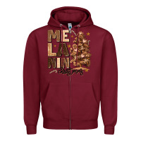 Burgundy melanin christmas with christmas tree Zipper Hoodie - MaliasSmallBusiness