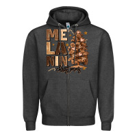 Charcoal Heather melanin christmas with christmas tree Zipper Hoodie - MaliasSmallBusiness