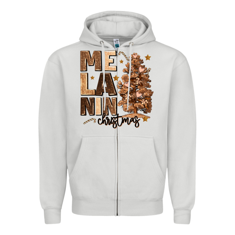 Melanin Christmas With Christmas Tree Zipper Hoodie by MaliasSmallBusiness | Teevron
