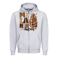 Heather Grey melanin christmas with christmas tree Zipper Hoodie - MaliasSmallBusiness