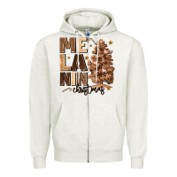 Oatmeal Heather melanin christmas with christmas tree Zipper Hoodie - MaliasSmallBusiness