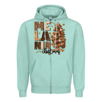 Seafoam melanin christmas with christmas tree Zipper Hoodie - MaliasSmallBusiness