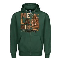 Sports Green melanin christmas with christmas tree Zipper Hoodie - MaliasSmallBusiness