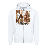White melanin christmas with christmas tree Zipper Hoodie - MaliasSmallBusiness