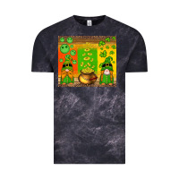 Cloud Black st patricks gnomes and coins with shamrock Vintage Tee - Artiststas