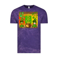 Cloud Purple st patricks gnomes and coins with shamrock Vintage Tee - Artiststas