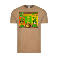 Vintage Coffee st patricks gnomes and coins with shamrock Vintage Tee - Artiststas