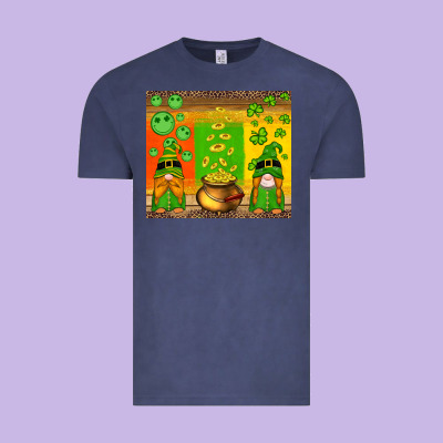 St Patricks Gnomes And Coins With Shamrock Vintage Tee Designed By Artiststas