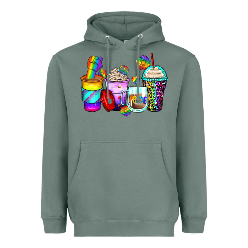 Pride Coffee Cups Heavyweight Hoodie by Zillion Design Studio | Teevron