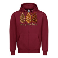 Burgundy melanin christmas trees Zipper Hoodie - MaliasSmallBusiness
