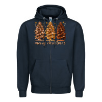 Navy melanin christmas trees Zipper Hoodie - MaliasSmallBusiness