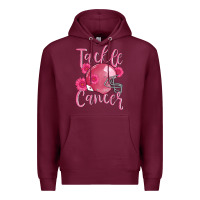 Burgundy tackle cancer helmet Premium Hoodie - AdoDesignShop