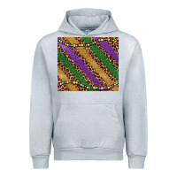 Heather Grey mardi gras leopard glitter bead Urban Hoodie - BarkalooDesign
