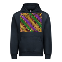 Navy mardi gras leopard glitter bead Urban Hoodie - BarkalooDesign