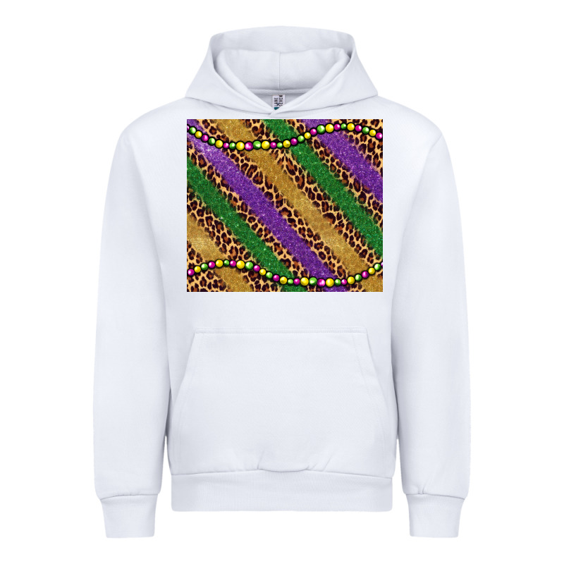 Mardi Gras Leopard Glitter Bead Urban Hoodie by BarkalooDesign | Teevron